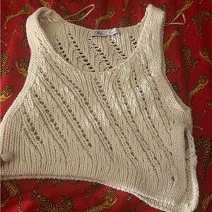 Zara Cream Knit Crop Top
